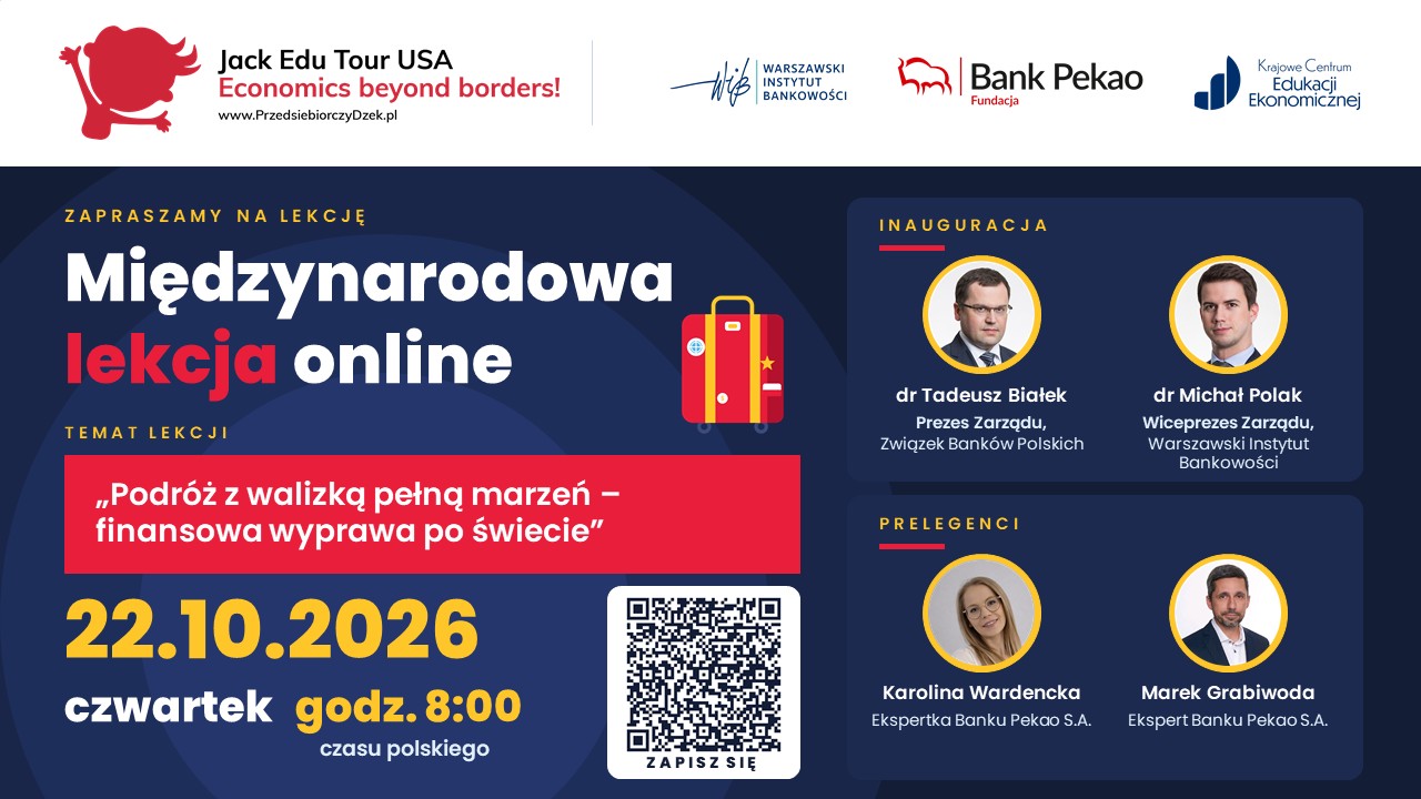 Międzynarodowa lekcja online „Podróż z&nbsp;walizką pełną marzeń – finansowa wyprawa po&nbsp;świecie”